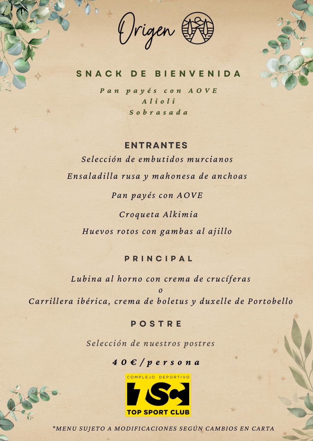 Comida Navidad dia 29 Noviembre